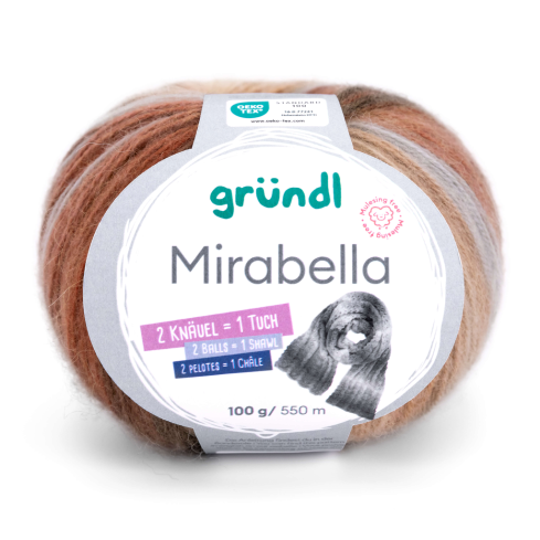 Gründl Wolle Mirabella Nr.12 beige-kupfer-braun-grau