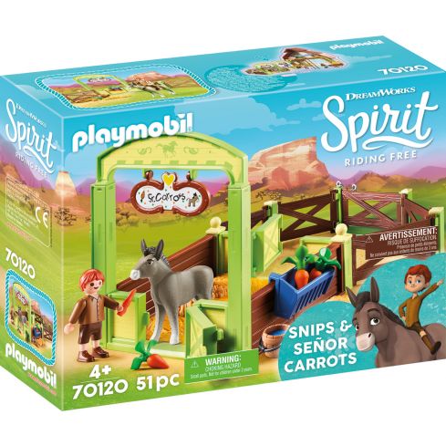 Playmobil Spirit Pferdebox Snips & Herr Karotte 70120