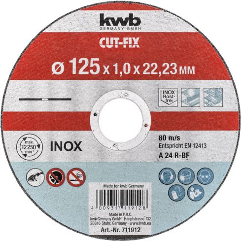 KWB Cut-Fix Trennscheibe extra dünn ØxHöhe: 125x1mm