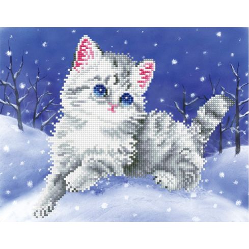 Diamond Dotz Kitten in the Snow 35x27cm