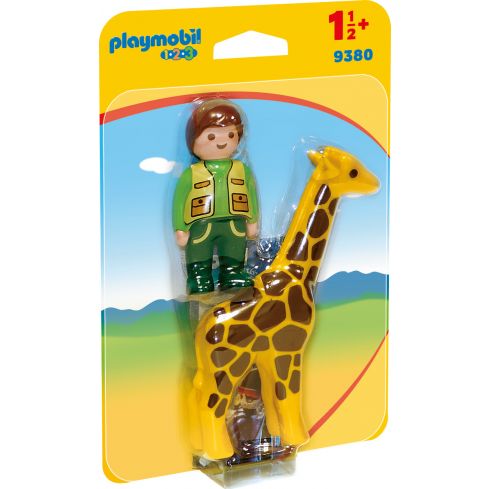 Playmobil 1.2.3 Tierpfleger mit Giraffe 9380