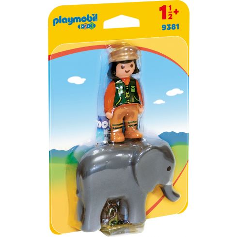 Playmobil 1.2.3 Tierpflegerin mit Elefant 9381
