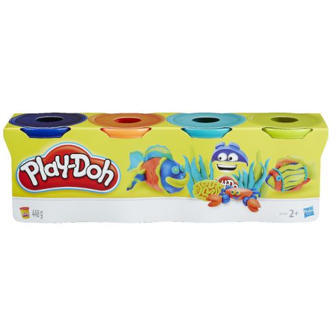 Hasbro Play-Doh 4er Pack blau, orange, türkis, gelb