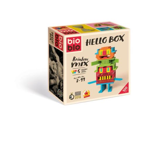 BIOBLO Hello Box mit 100 Rainbow-Mix Steinen 64025
