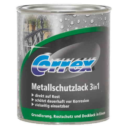 Correx Metallschutzlack 3in1 Schwarz 750ml