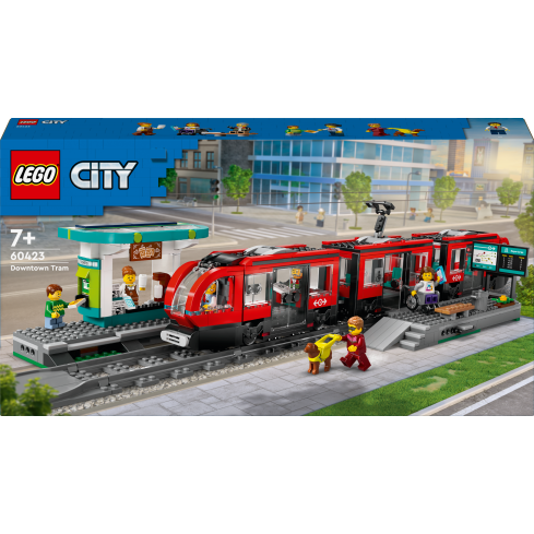 Lego City Straßenbahn mit Haltestelle 60423