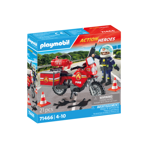 Playmobil Action Feuerwehrmotorrad am Unfallort 71466