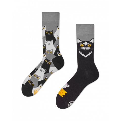Many Mornings Regular Socks "Black Cat" 43-46