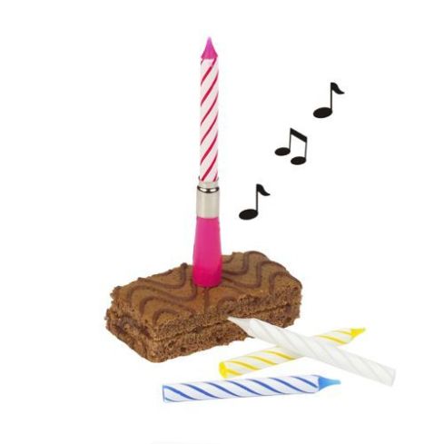 Papstar Musikkerze 12cm farbig sortiert "Happy Birthday"