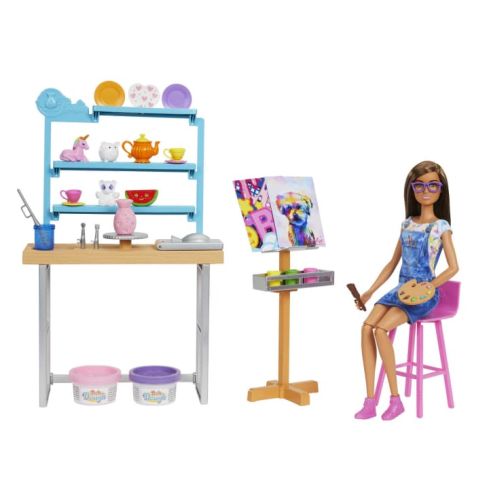Mattel Barbie Wellness Relax & Create Art Studio mit Puppe